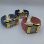 Finesse Watches Set 3 Blue Pink Quartz Stainless Cuff