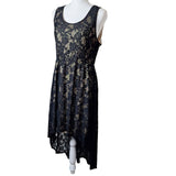 Fashion To Figure Lace Dress black Womans Plus 1X High Low Skirt Sleeveless