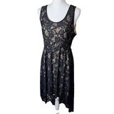 Fashion To Figure Lace Dress black Womans Plus 1X High Low Skirt Sleeveless