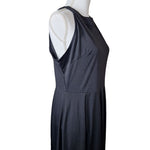 Long Black Dress Halter Sleeveless Top with Zipper Back Classic