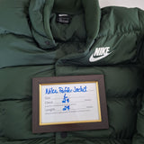 Nike Green Puffer Jacket Snap Warm Womens Large Winter Fall