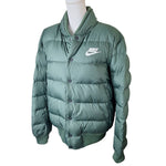 Nike Green Puffer Jacket Snap Warm Womens Large Winter Fall