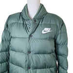 Nike Green Puffer Jacket Snap Warm Womens Large Winter Fall