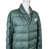 Nike Green Puffer Jacket Snap Warm Womens Large Winter Fall