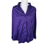 Lane Bryant Button Up Down Purple Collared Long Sleeve Womens Plus Size 18 Shirt