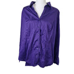 Lane Bryant Button Up Down Purple Collared Long Sleeve Womens Plus Size 18 Shirt