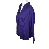 Lane Bryant Button Up Down Purple Collared Long Sleeve Womens Plus Size 18 Shirt