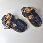 Honors Baby Shoes Leather Sandal Size 2 Blue Braided Tiny Small Infant Summer