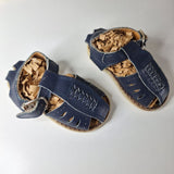 Honors Baby Shoes Leather Sandal Size 2 Blue Braided Tiny Small Infant Summer