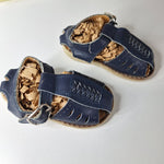 Honors Baby Shoes Leather Sandal Size 2 Blue Braided Tiny Small Infant Summer