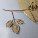 Metal Owl Cream Tin Leaves Branch Handpainted 11 x 10 Inches Hanging Wall Decor