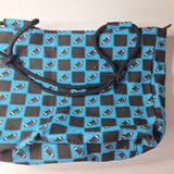 Football Tote Bag Purse Rope Handles Canvas Blue Black Zipper Farmhouse Style