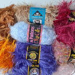 Yarn Lot Fun Fur Colorful Soft Fluffy Long Pink Blue 15 Small Ball Knitting