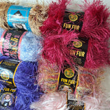 Yarn Lot Fun Fur Colorful Soft Fluffy Long Pink Blue 15 Small Ball Knitting