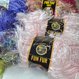 Yarn Lot Fun Fur Colorful Soft Fluffy Long Pink Blue 15 Small Ball Knitting