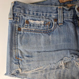 Abercrombie and Fitch Denim Shorts Womens 4R Mini Distressed Rough Hem Blue Jean