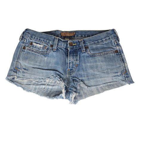 Abercrombie and Fitch Denim Shorts Womens 4R Mini Distressed Rough Hem Blue Jean