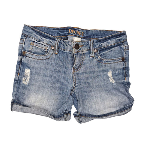 Decree Shorts Denim Jeans Juniors Size 3 Little Blue Distressed