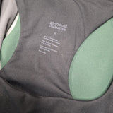 Girlfriend Collection Sports Bra Green Gray Black Womens Small Racerback