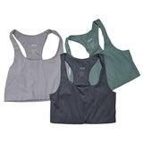 Girlfriend Collection Sports Bra Green Gray Black Womens Small Racerback