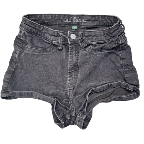 Wild Fable Shorts High Waisted Black Gray Denim Womens 6 28R Hot Pants