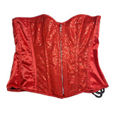 Daisy Corset Sexy Devil Costume Womens 5X Ruffle Stretch Bottom Horns Red Sequin