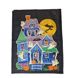 Glow In The Dark Halloween Wall Hanging Vintage Fabric Homemade 16 x 20 Set of 3