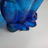 Empoli Italian Blue Glass Decanter Cat Body Feline Obscure No Stopper