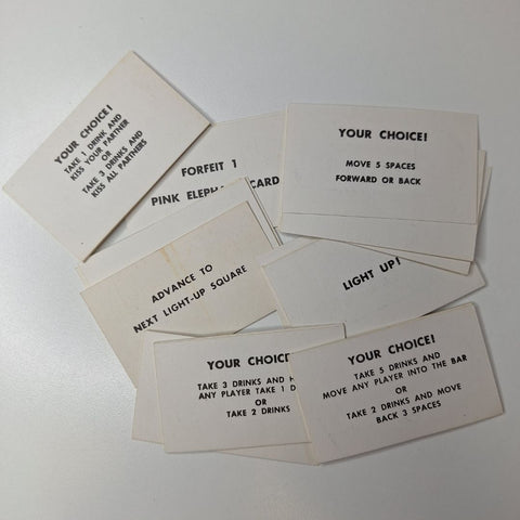 Pass Out Cards Drink Replacement Board Pieces Challenge Dare 1970s Party Game