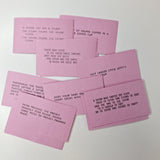 Pass Out Cards Replacement Pink Tongue Twister Vocal Warm Up 1970s Party Game