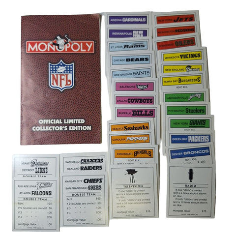 Parker Brother NFL Deed Rules Mortgage Monopoly 1998 Collectors Replacement Ball