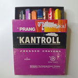 Prang Kant Roll Crayons Pressed Vintage USA 7 Colors 9378 Flat Side Box Set