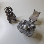 Dollhouse Furniture Miniatures Rocking Chair Table Teapot Clay Lightweight