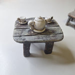 Dollhouse Furniture Miniatures Rocking Chair Table Teapot Clay Lightweight