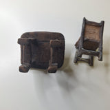 Dollhouse Furniture Miniatures Rocking Chair Table Teapot Clay Lightweight