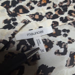 Maurices Blouse Cheetah Womens Plus Size 1x Lightweight Long Sleeve Animal Print