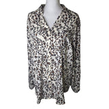 Maurices Blouse Cheetah Womens Plus Size 1x Lightweight Long Sleeve Animal Print