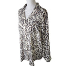 Maurices Blouse Cheetah Womens Plus Size 1x Lightweight Long Sleeve Animal Print