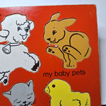 Playskool My Baby Pets Puzzle 155-14 Kitten Lamb Chick Rabbit Bunny Cat Sturdy