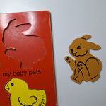 Playskool My Baby Pets Puzzle 155-14 Kitten Lamb Chick Rabbit Bunny Cat Sturdy