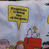 Peanuts Flat Sheet Twin Schulz Charlie Brown Snoopy Vintage White Cartoon Bedding