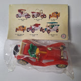 Old Fashioned Motor Car Vintage Toys In Package Wheels Plastic No A3076 Set of 6