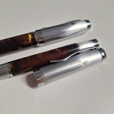 Leeds Bank of America Pen Set Works Brown Tortoise Clip Cap Gift Box Smooth