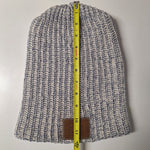 Love Your Melon Hat Winter Slouchy 12 Inches Tall Blue White Cotton Beanie