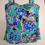 Maxine of Hollywood Tankini Swimsuit Top Adjustable Padded Womens Size 16