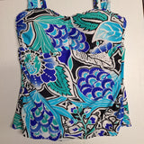 Maxine of Hollywood Tankini Swimsuit Top Adjustable Padded Womens Size 16