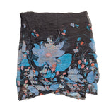 Scarf Large Thin Lightweight Black Blue Floral Shawl Wrap