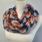 Infinite Scarf Aztec Pattern Rough Edge Lightweight