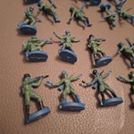 Milton Bradley Army Men Tank Battle Game 23 Green Blue Piece Cupcake Topper 1975