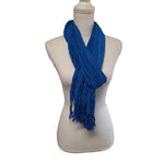 Two Scarves Wraps Fringe Crinkle Long Blue Red